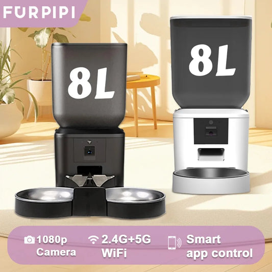 Distributeur intelligent pour animaux avec caméra