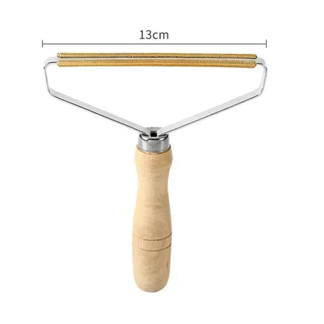 Reusable Pet Hair Remover – Wooden Handle Lint & Fur Scraper